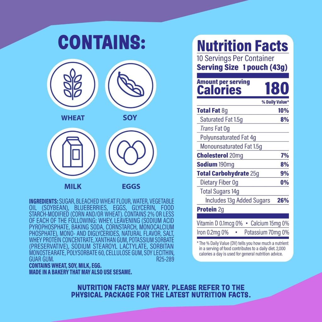 (Value Pack) Little Bites Blueberry Muffins, 10 individual packs, (1.5 oz each), Real Blueberries Mini Muffins, 15 oz Multipack