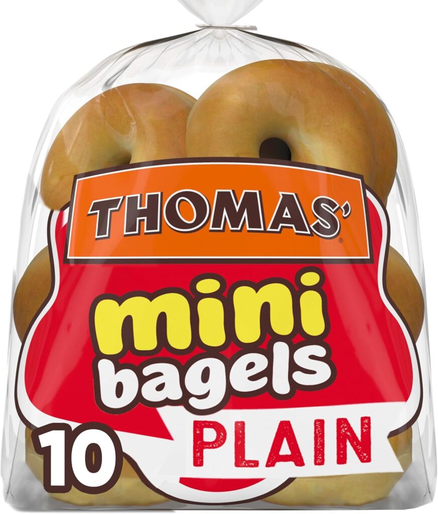 Thomas’, Plain Pre-Sliced Mini Bagels, 10 Count