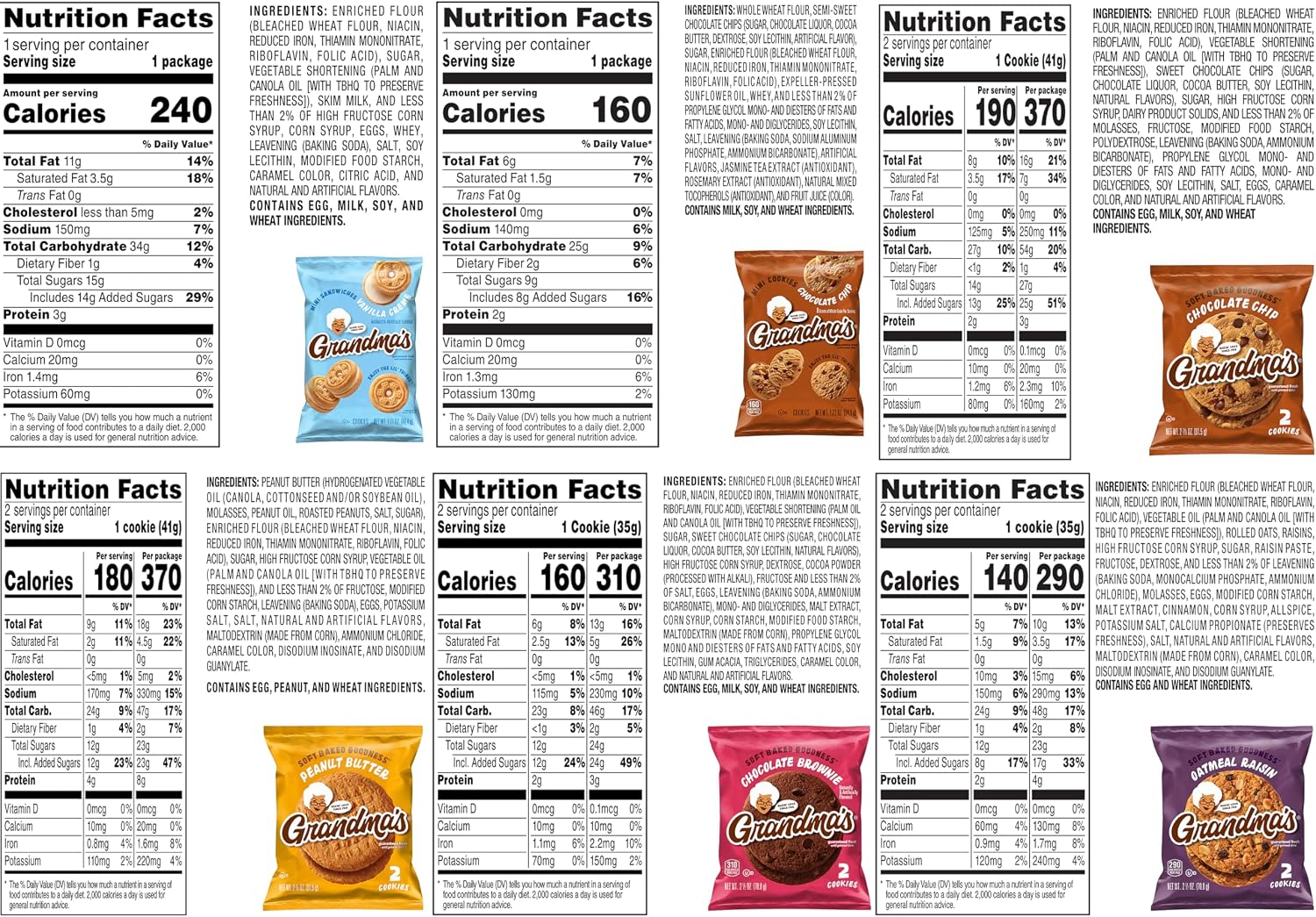 Grandma’s Cookies, Variety Pack, (Pack of 30)